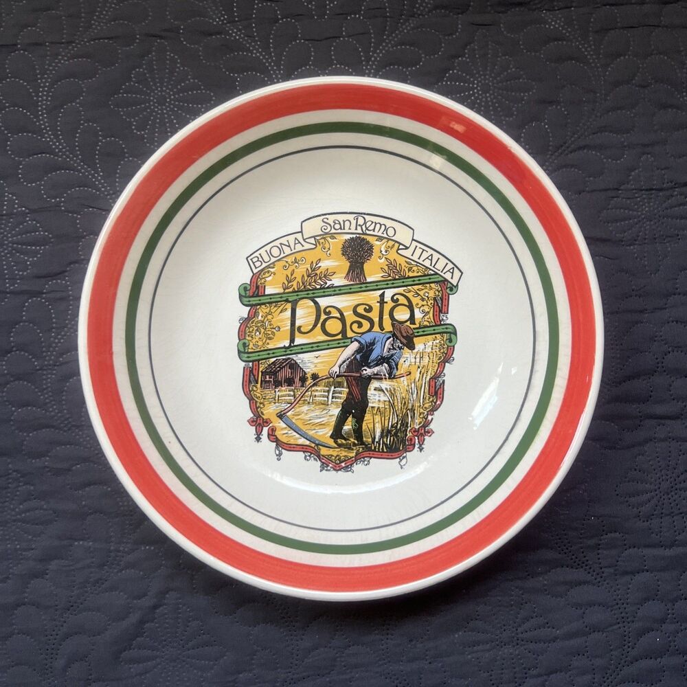 Vintage Large HiMark Buona San Remo Italia 11” Pasta Serving Bowl Dish Italy